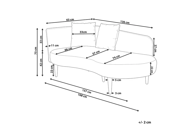Gabriell Schäslong 168 cm Vänster - Grå - Products - Möbler - Fåtölj & stolar - Fåtölj - Liggfåtölj