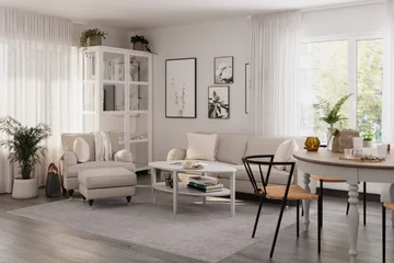 Howard Classic Fåtölj med Fotpall - Beige - Products - Möbler - Fåtölj & stolar - Fåtölj - Fåtölj med fotpall