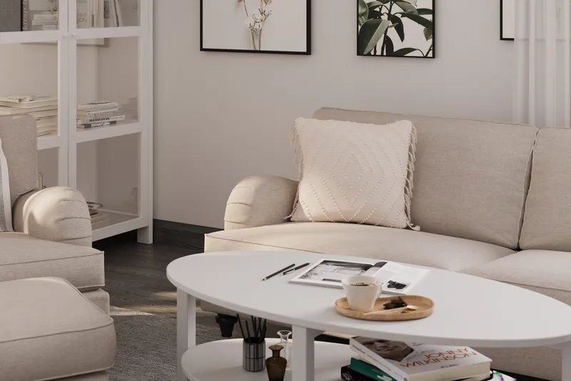 Howard Classic Fåtölj med Fotpall - Beige - Products - Möbler - Fåtölj & stolar - Fåtölj - Fåtölj med fotpall