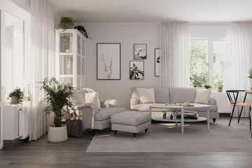 Howard Classic Fåtölj med Fotpall - Grå - Products - Möbler - Fåtölj & stolar - Fåtölj - Fåtölj med fotpall