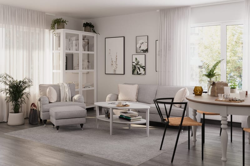 Howard Classic Fåtölj med Fotpall - Grå - Products - Möbler - Fåtölj & stolar - Fåtölj - Fåtölj med fotpall