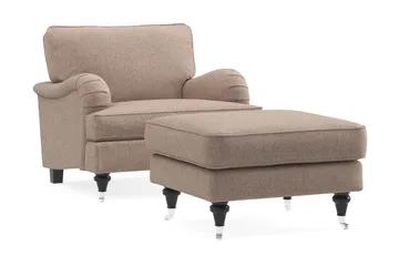 Howard Classic Fåtölj med Fotpall - Mörkbeige - Products - Möbler - Fåtölj & stolar - Fåtölj - Fåtölj med fotpall