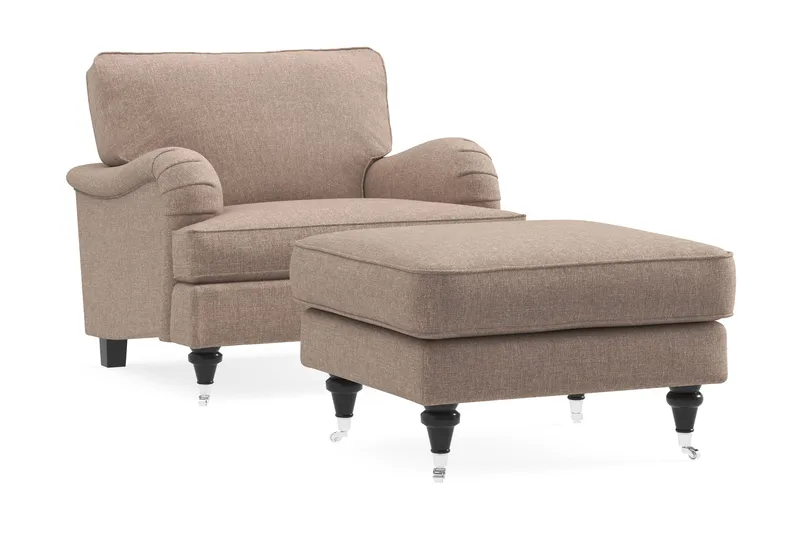 Howard Classic Fåtölj med Fotpall - Mörkbeige - Products - Möbler - Fåtölj & stolar - Fåtölj - Fåtölj med fotpall