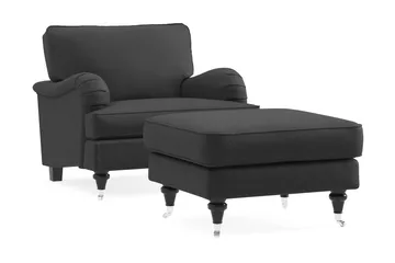 Howard Classic Fåtölj med Fotpall - Mörkgrå - Products - Möbler - Fåtölj & stolar - Fåtölj - Fåtölj med fotpall