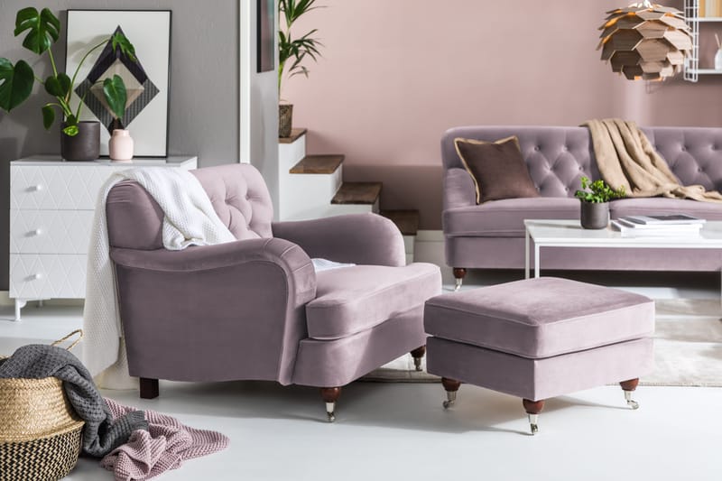 Howard Riviera Fåtölj med Fotpall - Lila - Products - Möbler - Fåtölj & stolar - Fåtölj - Fåtölj med fotpall