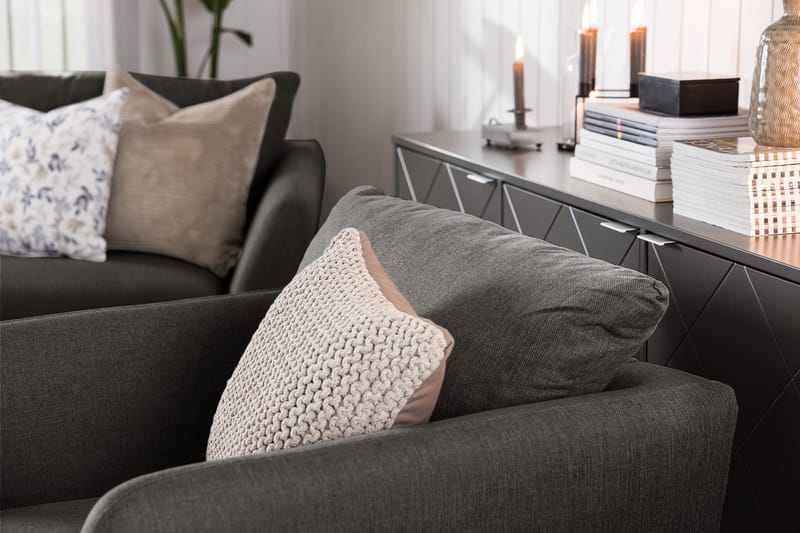 Trend Soffgrupp Fåtölj med Fotpall - Svart - Products - Möbler - Fåtölj & stolar - Fåtölj - Fåtölj med fotpall