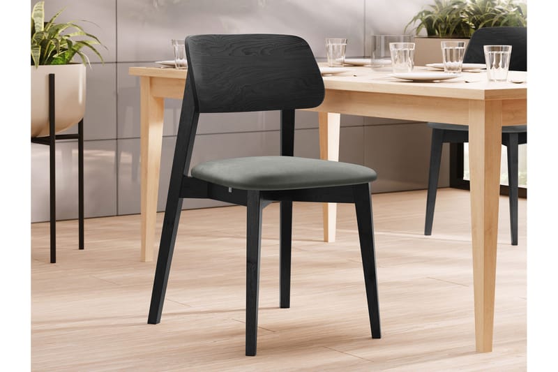 Ferrara Matstol - Grå/Svart - Products - Möbler - Fåtölj & stolar - Matstol & köksstol