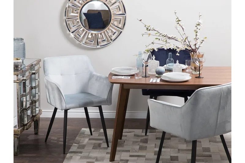 Jasmin Stol Set Om 2 St - Grå - Products - Möbler - Fåtölj & stolar - Karmstol