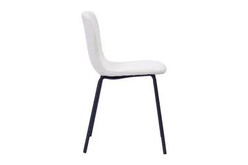 Katy Matstol - Vit Bouclé / Metallben Svart - Products - Möbler - Fåtölj & stolar - Matstol & köksstol