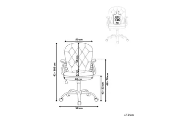 Kontorsstol med kristaller Princess Pastellrosa/Silver/Svart - Pastellrosa/Silver/Svart - Products - Möbler - Fåtölj & stolar - Kontorsstol & skrivbordsstol