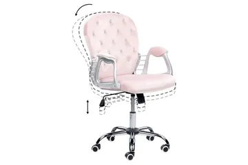 Kontorsstol med kristaller Princess Pastellrosa/Silver/Svart - Pastellrosa/Silver/Svart - Products - Möbler - Fåtölj & stolar - Kontorsstol & skrivbordsstol