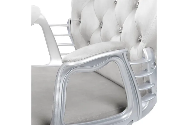 Kontorsstol med kristaller Princess Grå/Silver/Svart - Grå/Silver/Svart - Products - Möbler - Fåtölj & stolar - Kontorsstol & skrivbordsstol