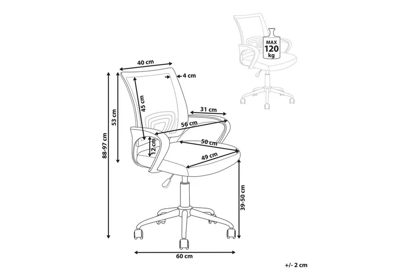 Kontorsstol Solid Svart/Silver - Svart/Silver - Products - Möbler - Fåtölj & stolar - Kontorsstol & skrivbordsstol