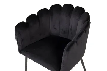 Limhamn Karmstol Sammet - Svart - Products - Möbler - Fåtölj & stolar - Matstol & köksstol