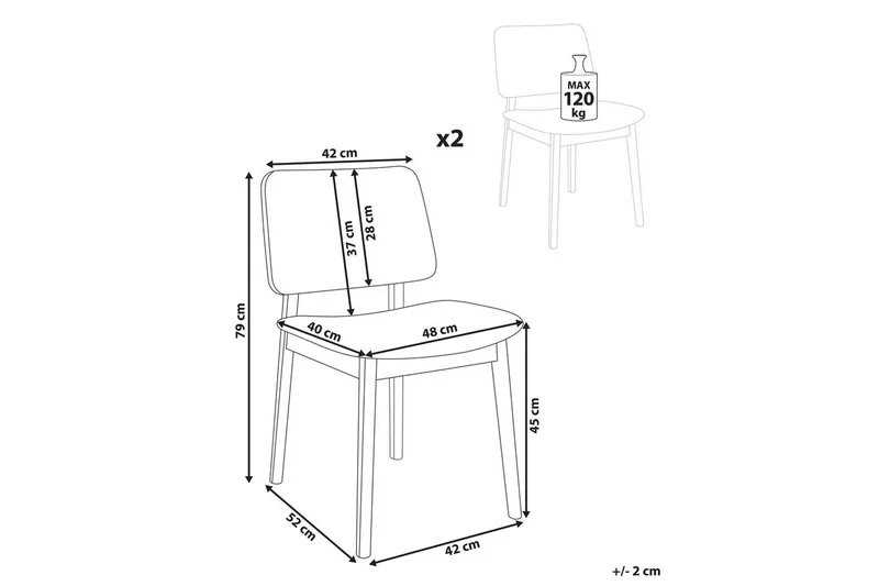 Matsalsstol Blane set om 2 Ljus Trä-Beige - Ljus Trä-Beige - Products - Möbler - Fåtölj & stolar - Matstol & köksstol