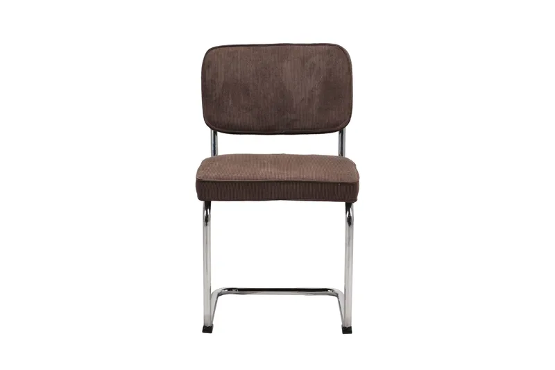 Milva Matstol i Manchester Retro - Brun/Krom - Products - Möbler - Fåtölj & stolar - Matstol & köksstol