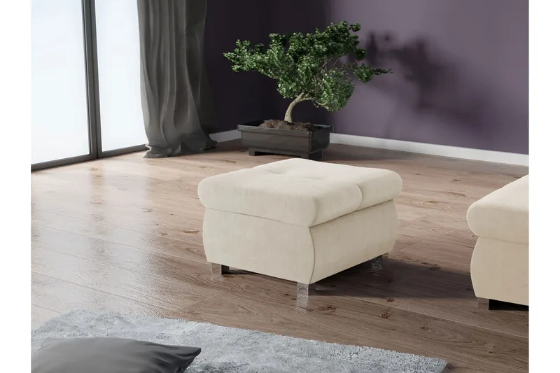 Cerys Fotpall 60 cm - Beige - Products - Möbler - Fåtölj & stolar - Pall & puff - Fotpallar
