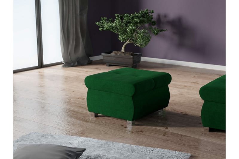 Cerys Fotpall 60 cm - Grön - Products - Möbler - Fåtölj & stolar - Pall & puff - Fotpallar