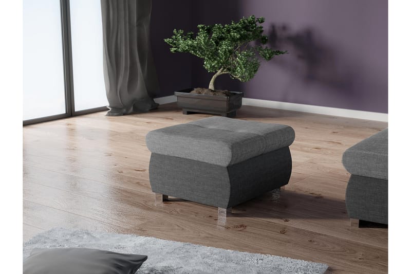 Cerys Fotpall 60 cm - Ljusgrå/Mörkgrå - Products - Möbler - Fåtölj & stolar - Pall & puff - Fotpallar