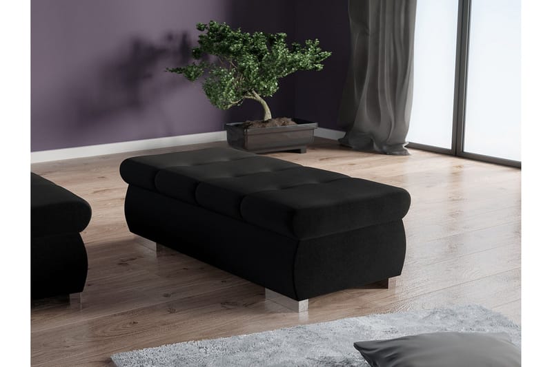 Cerys Fotpall 60 cm - Svart - Products - Möbler - Fåtölj & stolar - Pall & puff - Fotpallar