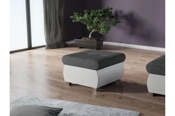 Cerys Fotpall 60 cm - Vit/Mörkgrå - Products - Möbler - Fåtölj & stolar - Pall & puff - Fotpallar