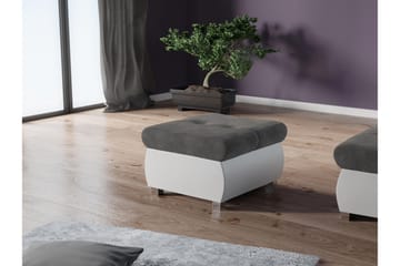 Cerys Fotpall 60 cm - Vit/Mörkgrå - Products - Möbler - Fåtölj & stolar - Pall & puff - Fotpallar