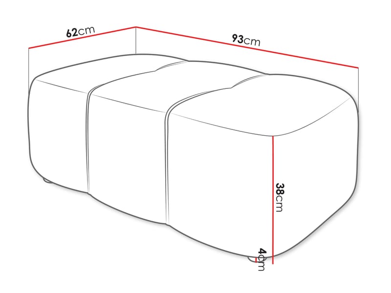 Flo Fotpall 93 cm - Rosa - Products - Möbler - Fåtölj & stolar - Pall & puff - Fotpallar