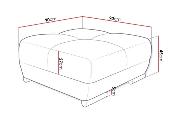 Simerly Fotpall 90 cm - Grå - Products - Möbler - Fåtölj & stolar - Pall & puff - Fotpallar
