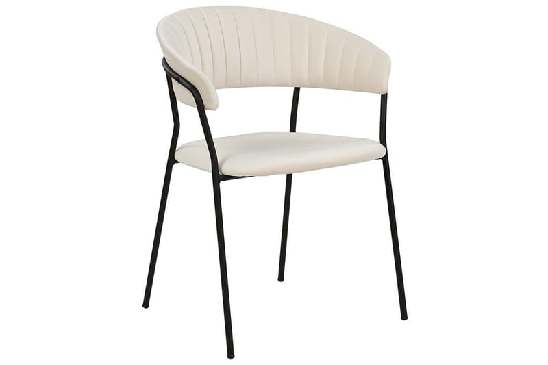 Set med 2 matstolar Mariposa - Krämvit, Svart/Sammet - Products - Möbler - Fåtölj & stolar - Karmstol
