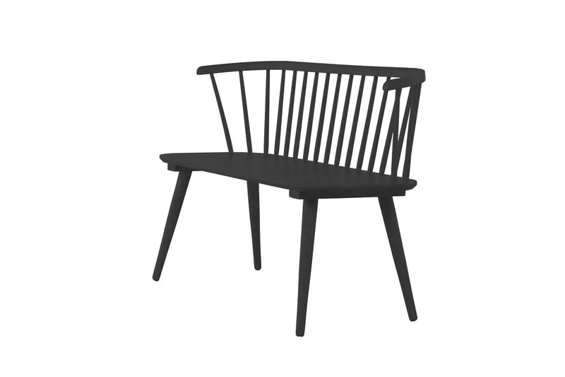 Soffbänk Bobby 120 cm i Trä - Svart - Products - Möbler - Fåtölj & stolar - Sittbänk - Bänk med ryggstöd