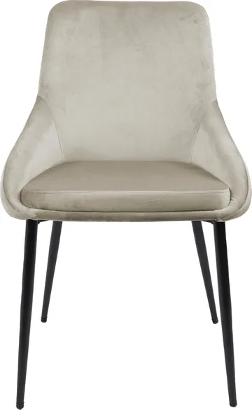 Stol i beige sammet - Theo - Beige, svart - Products - Möbler - Fåtölj & stolar - Matstol & köksstol