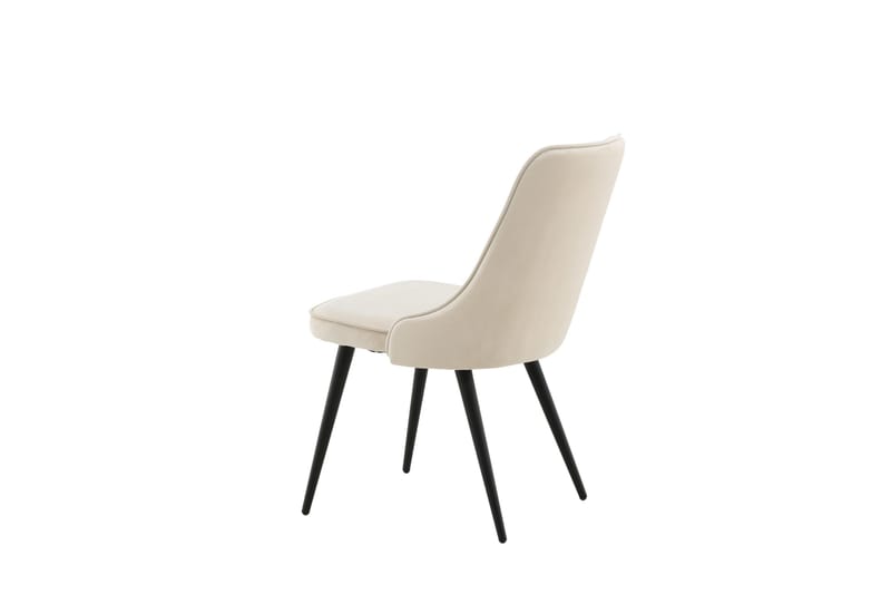 Velvet Deluxe Lyx Sammetstol - Svart/Beige - Products - Möbler - Fåtölj & stolar - Matstol & köksstol