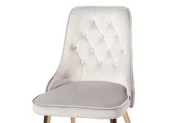 Velvet Deluxe Sammetstol - Mässing/Grå - Products - Möbler - Fåtölj & stolar - Matstol & köksstol