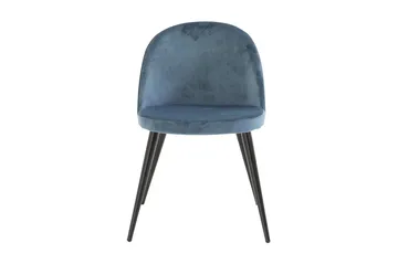 Velvet Köksstol Sammet - Ljusblå/Svart - Products - Möbler - Fåtölj & stolar - Matstol & köksstol