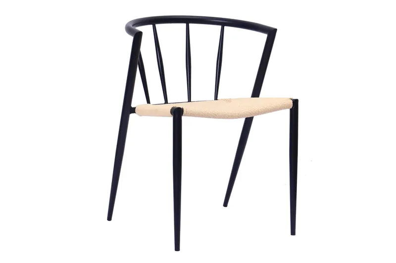 Winston Matstol, Beige / Metallben Svart