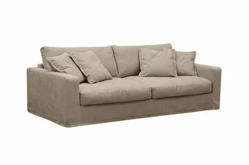 Valencia Extra Djup 3-sits soffa + fotpall med avtagbar och tvättbar klädsel - Brun - Products - Möbler - Soffa