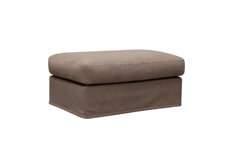 Valencia Extra Djup 3-sits soffa + fotpall med avtagbar och tvättbar klädsel - Mörkbrun - Products - Möbler - Soffa