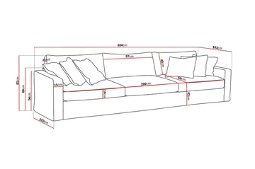 Valencia Extra Djup 5-sits Soffa med avtagbar och tvättbar klädsel - Mörkbrun - Products - Möbler - Soffa