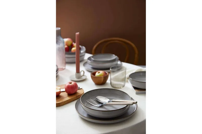 Middagset (12 delar) Pinewick Grå - Kolgrå - Products - Servering & matlagning - Tallrikar & skålar - Tallrikar set