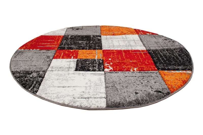 London Square Friezematta Rund 200 - Röd/Orange - Products - Textil & mattor - Matta - Modern matta - Wiltonmatta