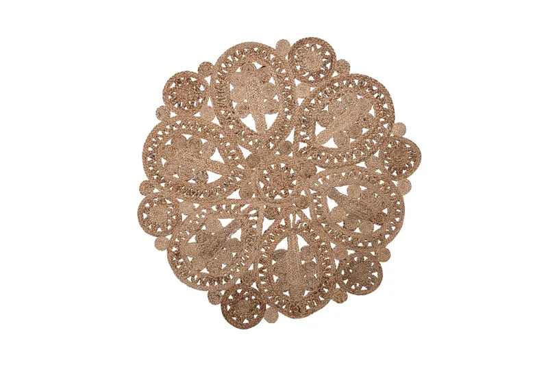 Meckley Matta Slätvävd Rund 120 cm, Beige