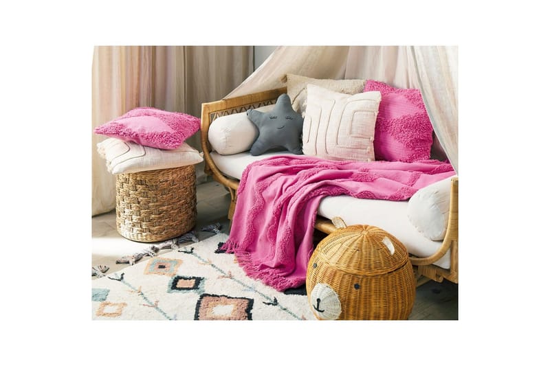 Pläd Khari Rosa - Rosa - Products - Textil & mattor - Filt & pläd