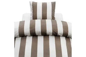 Påslakanset Enkelsäng 2-Dels Block stripe - Brun - Products - Textil & mattor - Sängkläder - Bäddset & påslakanset - Påslakanset enkelsäng