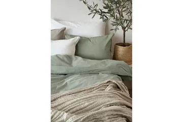 Påslakanset Enkelsäng 2-Dels Washed - Grön - Products - Textil & mattor - Sängkläder - Bäddset & påslakanset - Påslakanset dubbelsäng