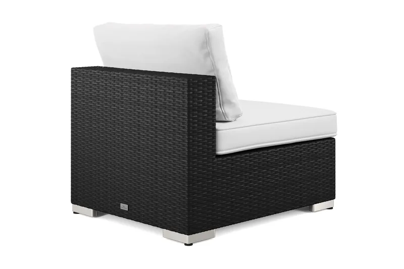 Bahamas Mittmodul utomhus i konstrotting med Ljus vattenavisande dyna, Svart / Vit