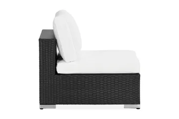 Bahamas Mittmodul utomhus i konstrotting - Svart / Vit - Products - Utemöbler & utemiljö - Övrigt utemöbler - Moduler utesoffa - Mittmodul utesoffa