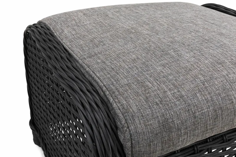 Marcus Fotpall till Öronlappsfåtölj Utomhus - Svart - Products - Utemöbler & utemiljö - Övrigt utemöbler - Moduler utesoffa - Fotpall & pall utomhus