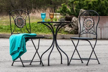 Mosaic Runt Sidobord och Blombord Utomhus 60 cm Mosaik - Mörkgrå/Brun - Products - Utemöbler & utemiljö - Balkong & altan - Balkongmöbler - Balkongbord