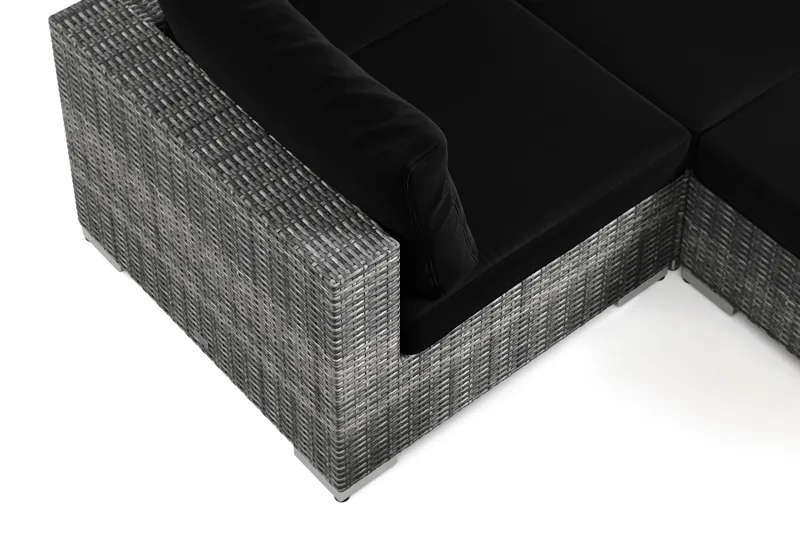 Bahamas U-formad utomhus loungegrupp 8-sits med vändbar divan och bord med hylla - Grå - Products - Utemöbler & utemiljö - Loungemöbler - Loungeset & loungegrupp