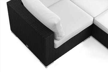 Bahamas U-formad utomhus loungegrupp 8-sits med vändbar divan och bord med hylla - Svart - Products - Utemöbler & utemiljö - Loungemöbler - Loungeset & loungegrupp